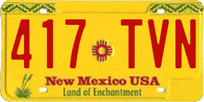 NM license plate 417TVN