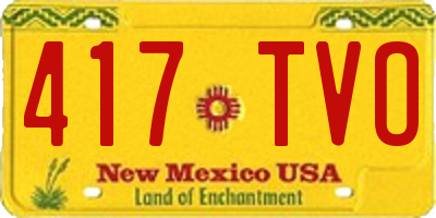NM license plate 417TVO