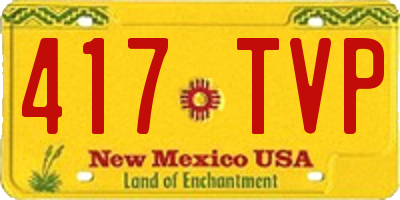 NM license plate 417TVP