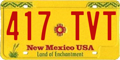 NM license plate 417TVT