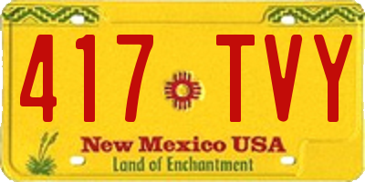NM license plate 417TVY
