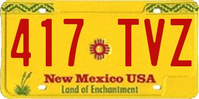 NM license plate 417TVZ