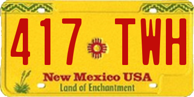 NM license plate 417TWH