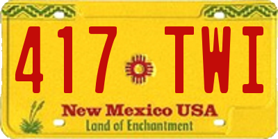 NM license plate 417TWI