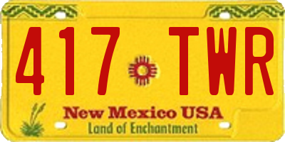 NM license plate 417TWR