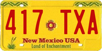 NM license plate 417TXA