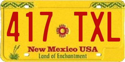 NM license plate 417TXL