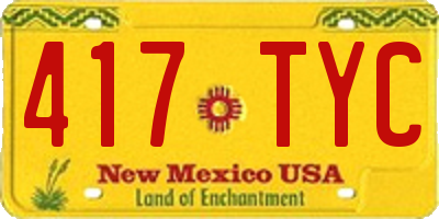 NM license plate 417TYC