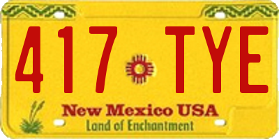 NM license plate 417TYE