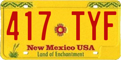 NM license plate 417TYF