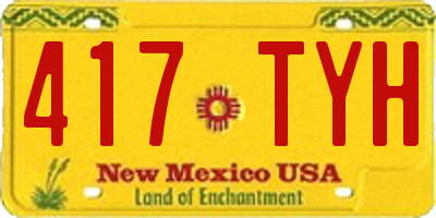 NM license plate 417TYH