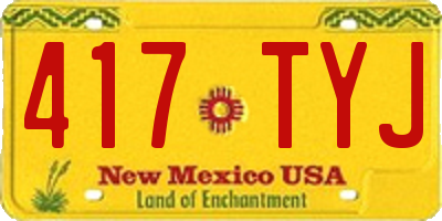 NM license plate 417TYJ