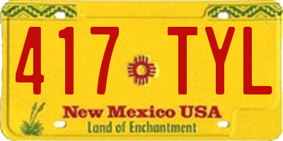 NM license plate 417TYL