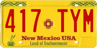 NM license plate 417TYM