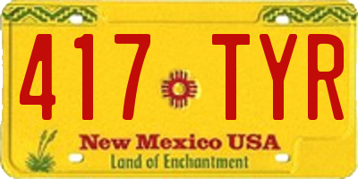 NM license plate 417TYR