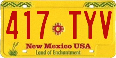 NM license plate 417TYV