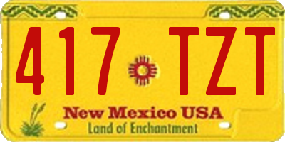 NM license plate 417TZT