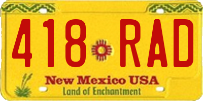 NM license plate 418RAD