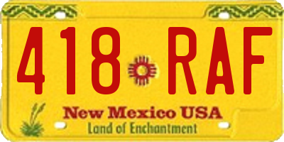 NM license plate 418RAF