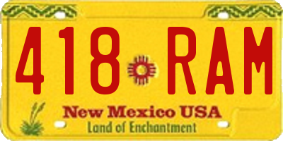 NM license plate 418RAM