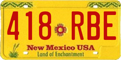 NM license plate 418RBE