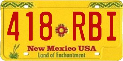 NM license plate 418RBI
