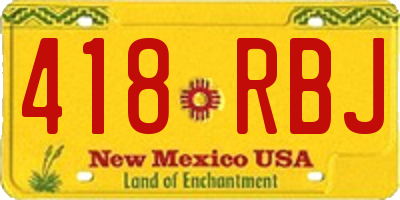 NM license plate 418RBJ