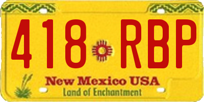 NM license plate 418RBP