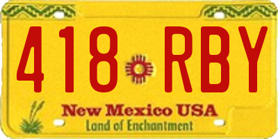 NM license plate 418RBY
