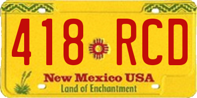 NM license plate 418RCD