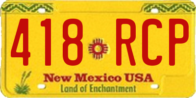 NM license plate 418RCP