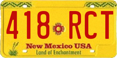 NM license plate 418RCT