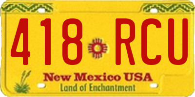 NM license plate 418RCU