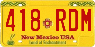 NM license plate 418RDM