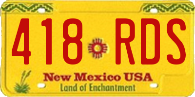 NM license plate 418RDS