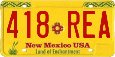 NM license plate 418REA