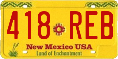 NM license plate 418REB