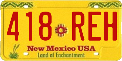 NM license plate 418REH