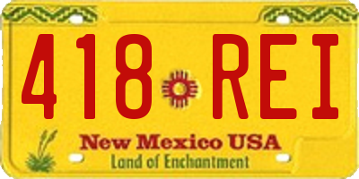 NM license plate 418REI