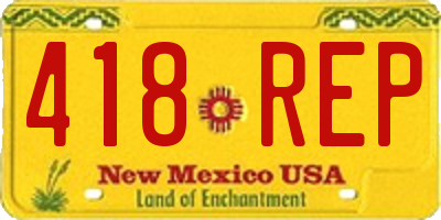 NM license plate 418REP