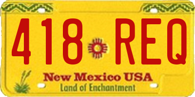 NM license plate 418REQ