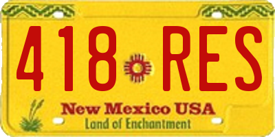 NM license plate 418RES