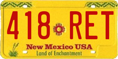 NM license plate 418RET