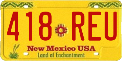 NM license plate 418REU