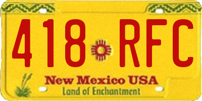 NM license plate 418RFC