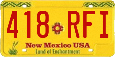 NM license plate 418RFI