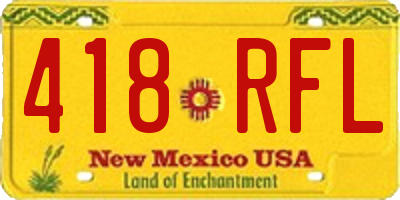 NM license plate 418RFL