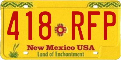 NM license plate 418RFP