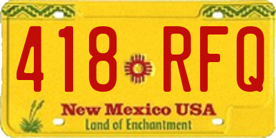 NM license plate 418RFQ