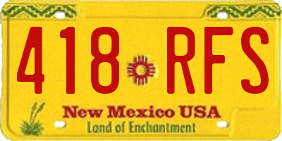 NM license plate 418RFS
